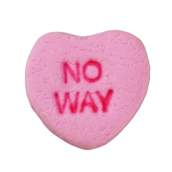 Pink Conversation Heart NO WAY PNG Transparent Background