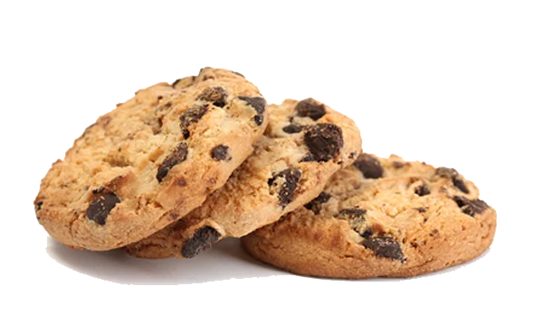 Three Chocolate Chip Cookies PNG Transparent Background