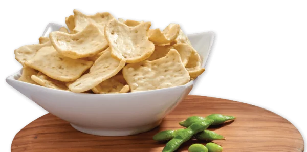 Bowl of Savory Chips and Edamame PNG Transparent Background
