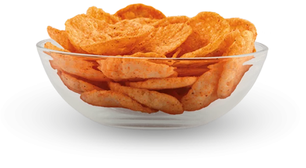 Bowl of Spicy Chips PNG Transparent Background