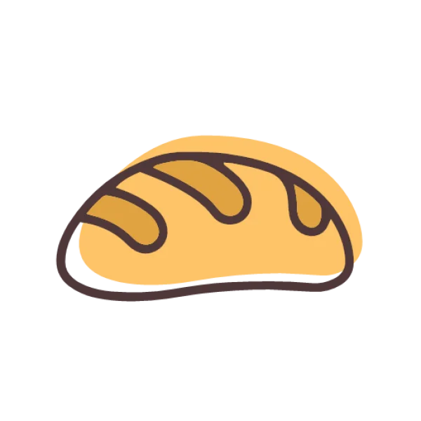 Cartoon Bread Loaf PNG Transparent Background