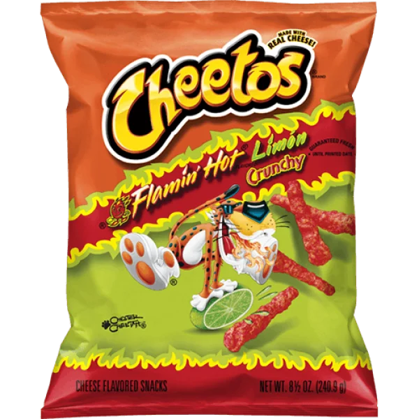Cheetos Flamin' Hot Limón Crunchy Bag PNG