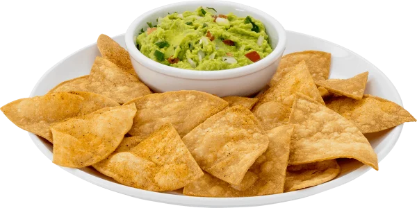 Guacamole and Tortilla Chips PNG Transparent Background