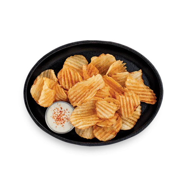 Ruffled Potato Chips with Dip PNG Transparent Background