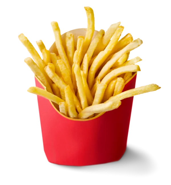 French Fries in Red Box PNG Transparent Background