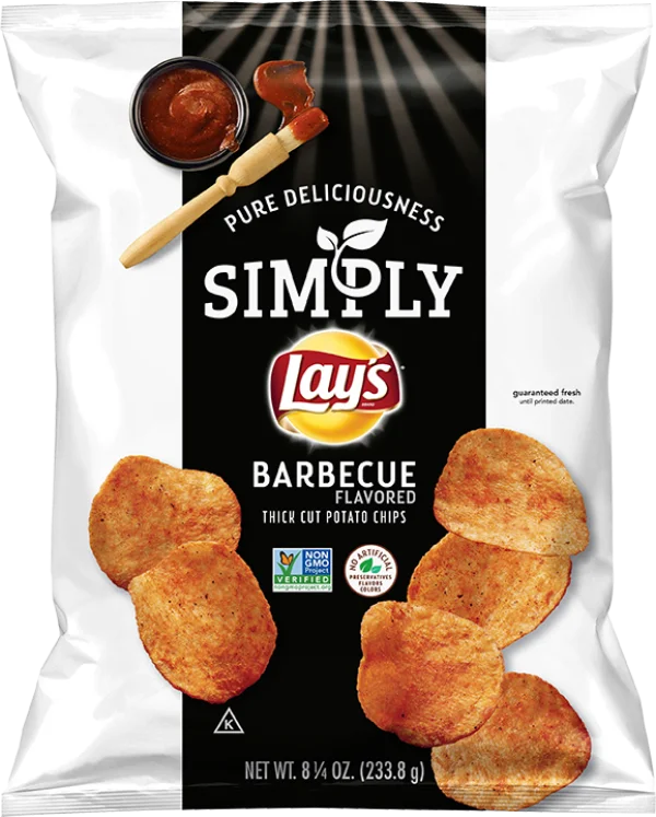 Simply Lay's Barbecue Chips Bag PNG Transparent