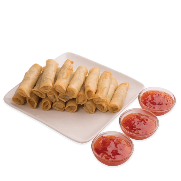 Spring Rolls with Sweet Chili Sauce PNG Transparent
