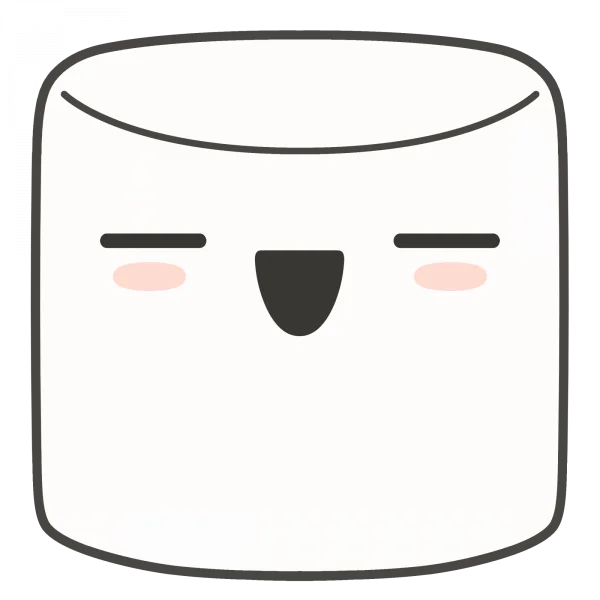 Happy Marshmallow Kawaii PNG Transparent Background