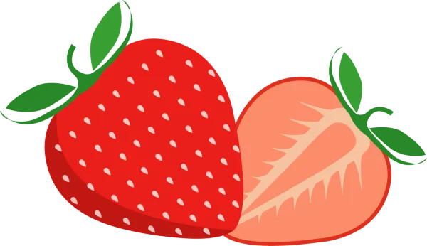 Whole and Sliced Strawberry PNG Transparent Background