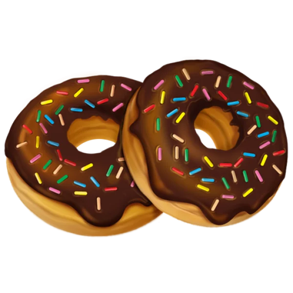 Chocolate Sprinkled Donuts PNG Transparent Background