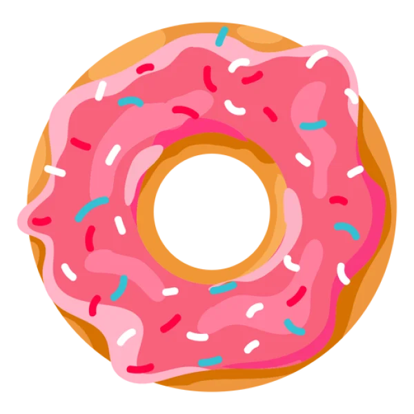 Pink Donut with Sprinkles PNG Transparent Background