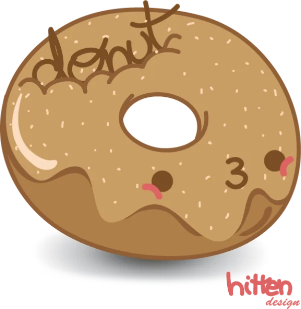 Cute Kawaii Donut with Sprinkles PNG Transparent Background