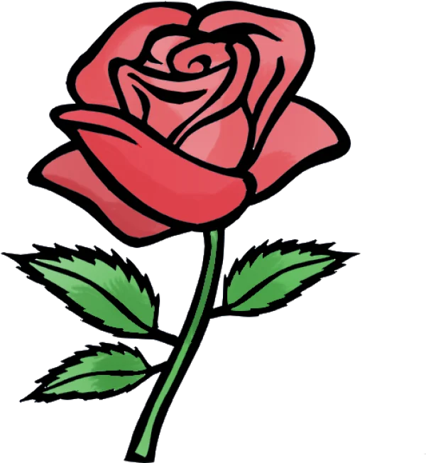 Red Rose Cartoon Illustration PNG Transparent