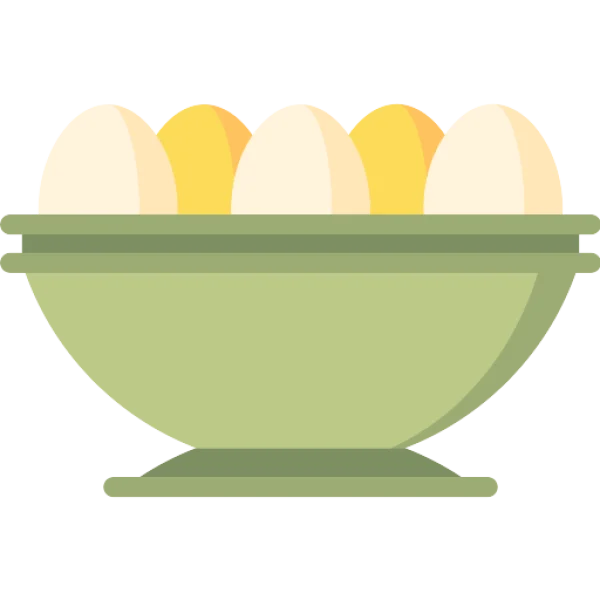 Green Bowl of Eggs PNG Transparent Background