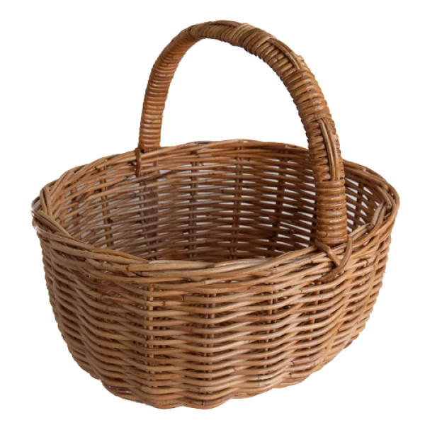 Empty Wicker Basket PNG Transparent Background
