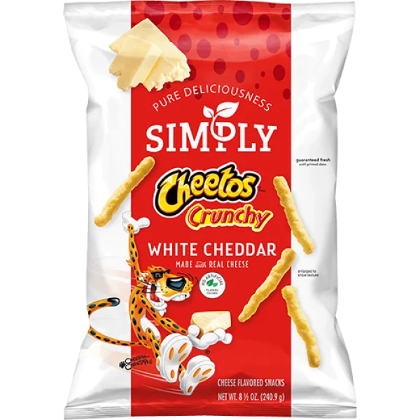 Simply Cheetos Crunchy White Cheddar Bag PNG