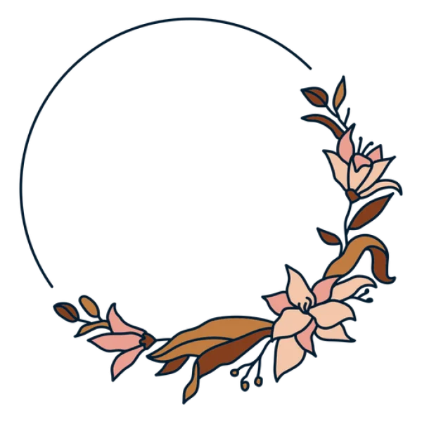 Floral Wreath Frame PNG Transparent