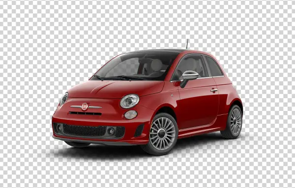 Red Fiat 500 Car PNG Transparent Background