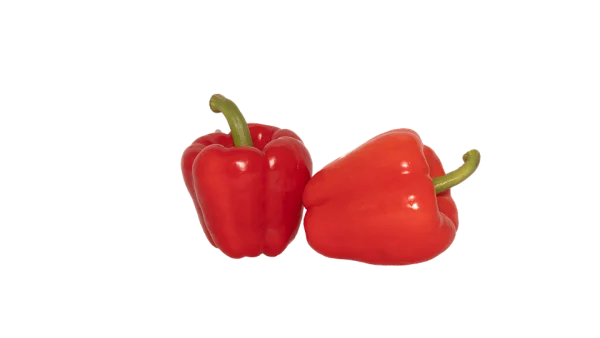 Two Red Bell Peppers PNG Transparent Background