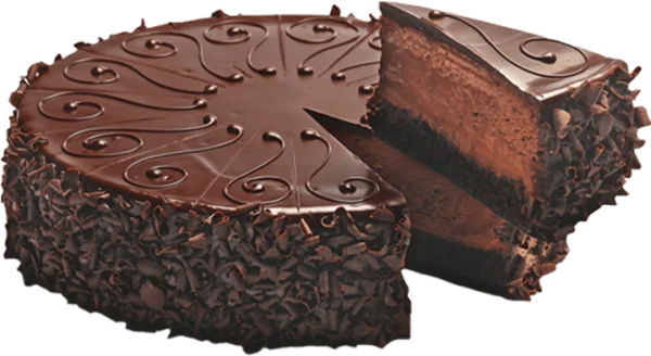 Chocolate Cake with Slice Out PNG Transparent Background