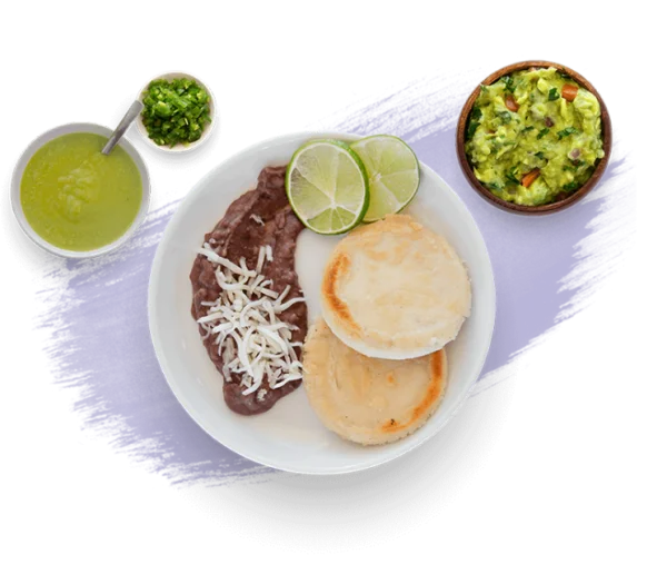 Arepas and Sides Meal PNG Transparent