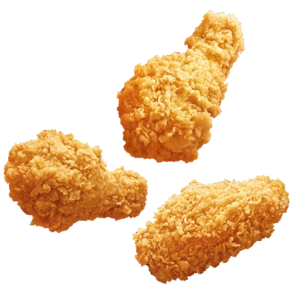 Crispy Fried Chicken Pieces PNG Transparent Background