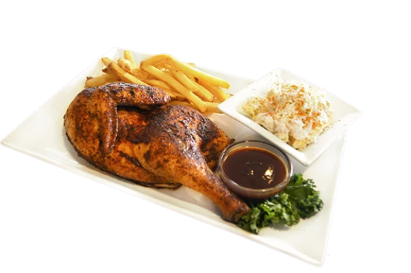 Roasted Half Chicken Platter PNG Transparent Background