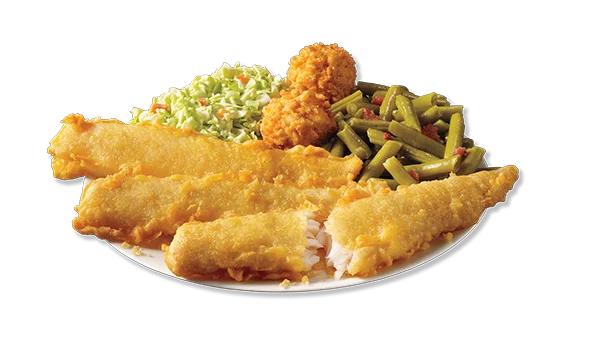 Fried Fish and Sides Platter PNG Transparent