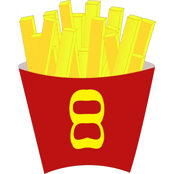 French Fries in Red Carton PNG Transparent Background