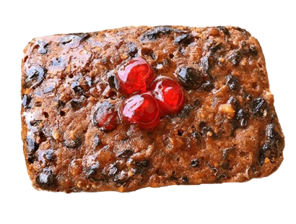 Traditional Fruitcake with Cherries PNG Transparent