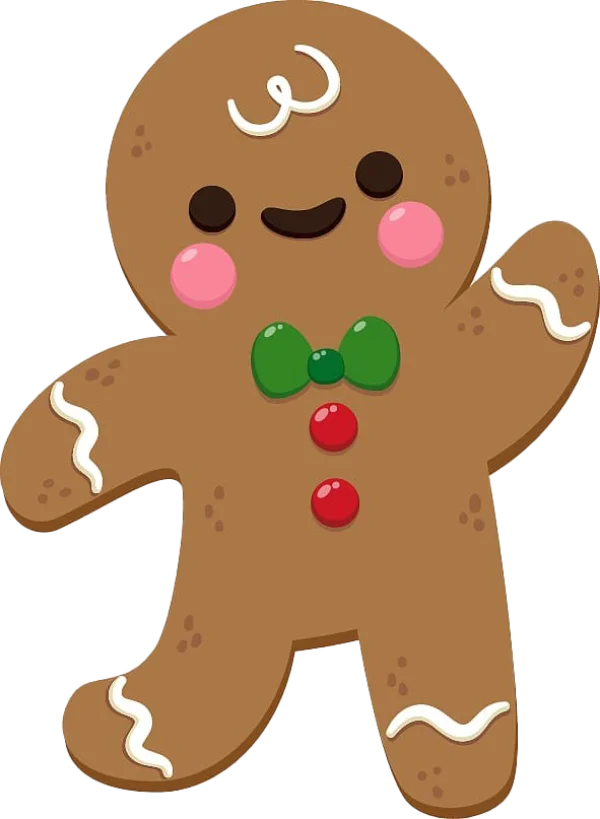 Cute Gingerbread Man PNG Transparent Background