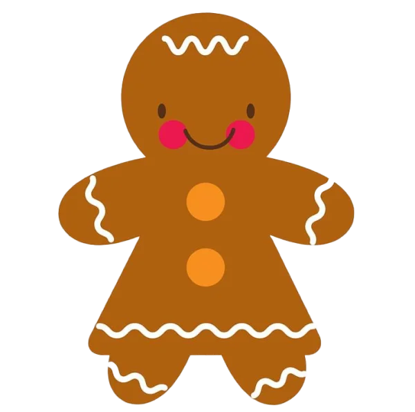 Cute Cartoon Gingerbread Man PNG