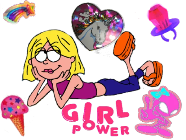 Y2K Retro Girl Power Design PNG