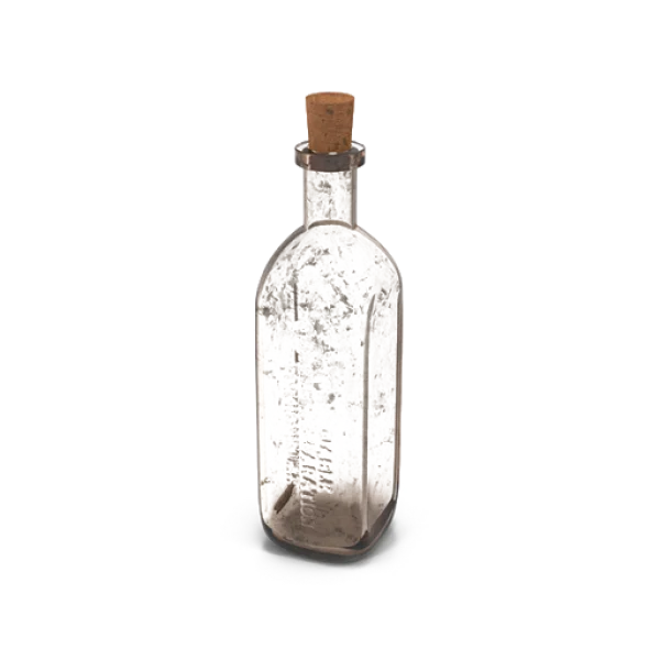 Old Dusty Glass Bottle with Cork PNG Transparent