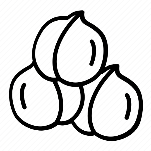 Black Outline Garlic Icon PNG Transparent Background