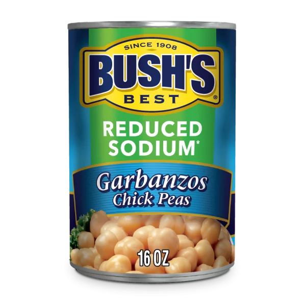 Bush's Best Reduced Sodium Garbanzo Chick Peas Can PNG