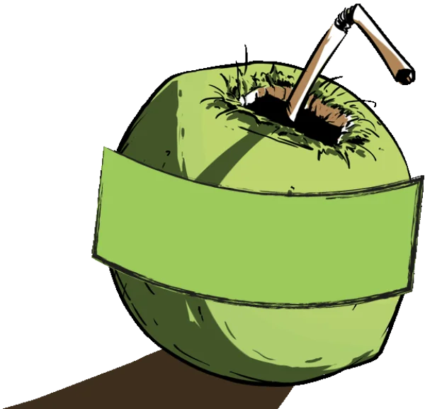 Green Apple Drink with Banner PNG Transparent