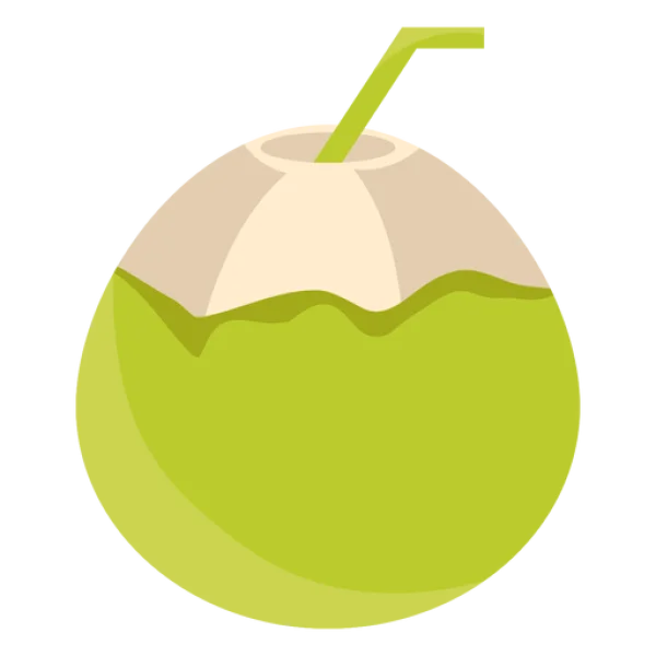 Cartoon Young Green Coconut Drink PNG