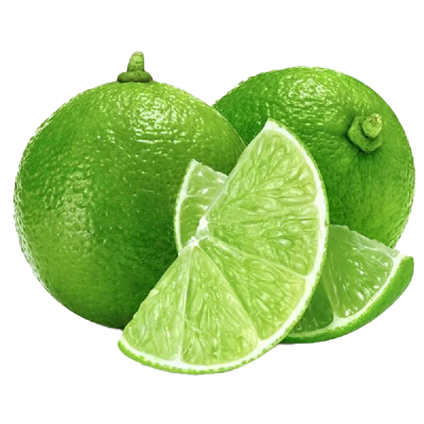 Fresh Limes and Slices PNG Transparent Background
