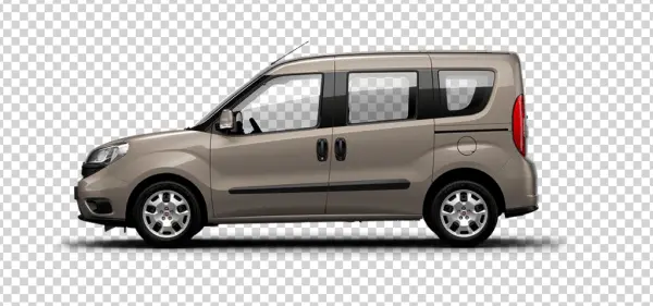 Beige Cargo Van PNG Transparent Background