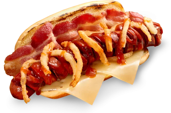 Bacon Cheese Hot Dog PNG Transparent Background