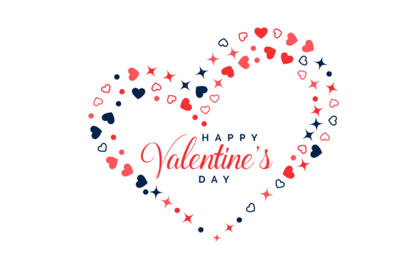 Happy Valentine's Day Heart Frame PNG Transparent