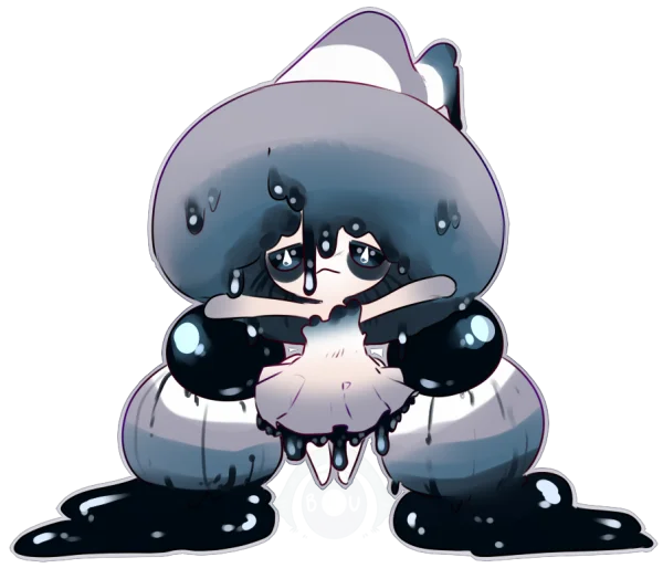 Sad Dripping Mushroom Character PNG Transparent Background