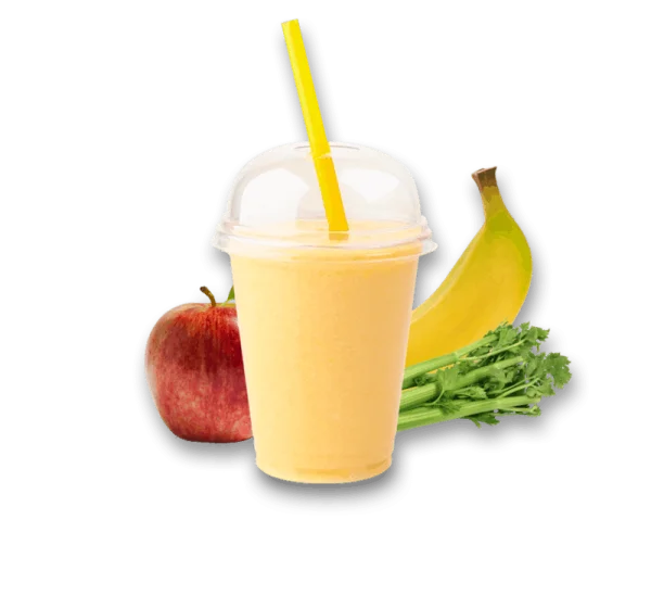 Banana Apple Celery Smoothie PNG Transparent Background