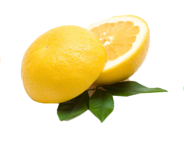 Fresh Yellow Grapefruit and Half PNG Transparent Background
