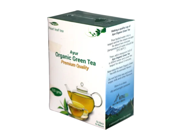 Ayur Organic Green Tea Box PNG Transparent Background
