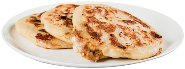 Delicious Pupusas on White Plate PNG