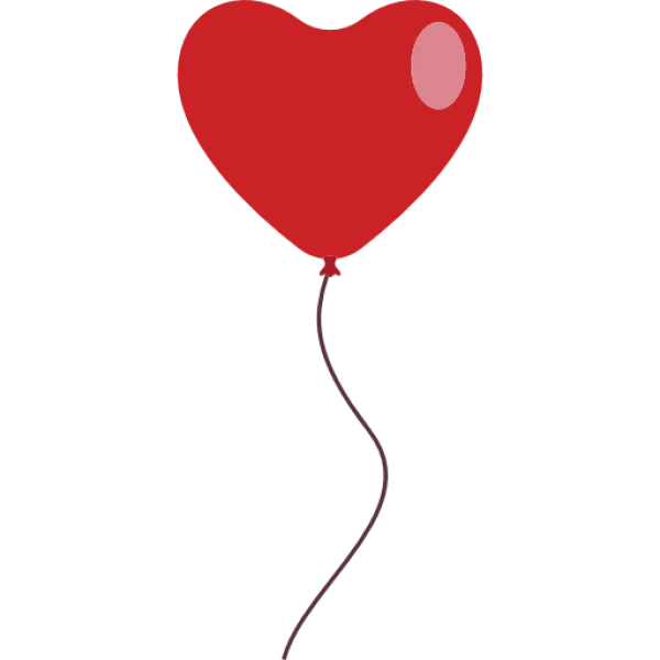 Red Heart Balloon PNG Transparent Background