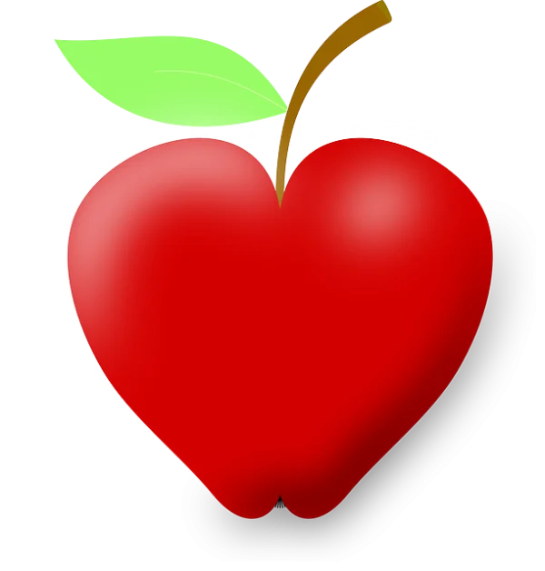 Red Heart Shaped Apple PNG Transparent