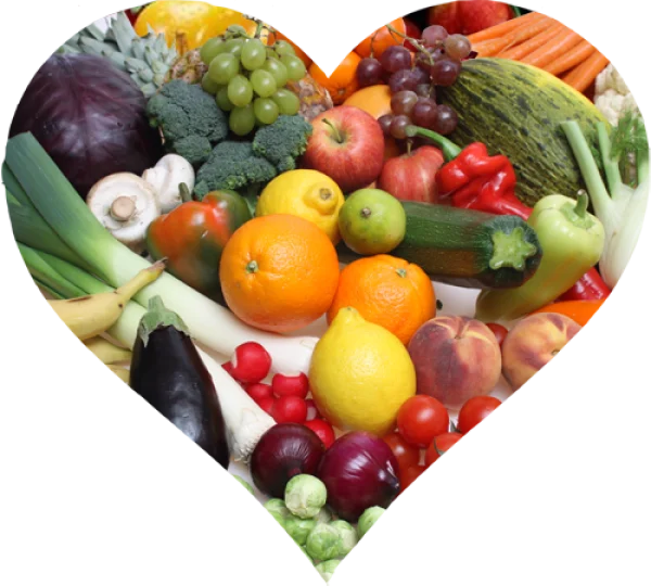 Heart Shaped Fruits and Vegetables PNG Transparent Background